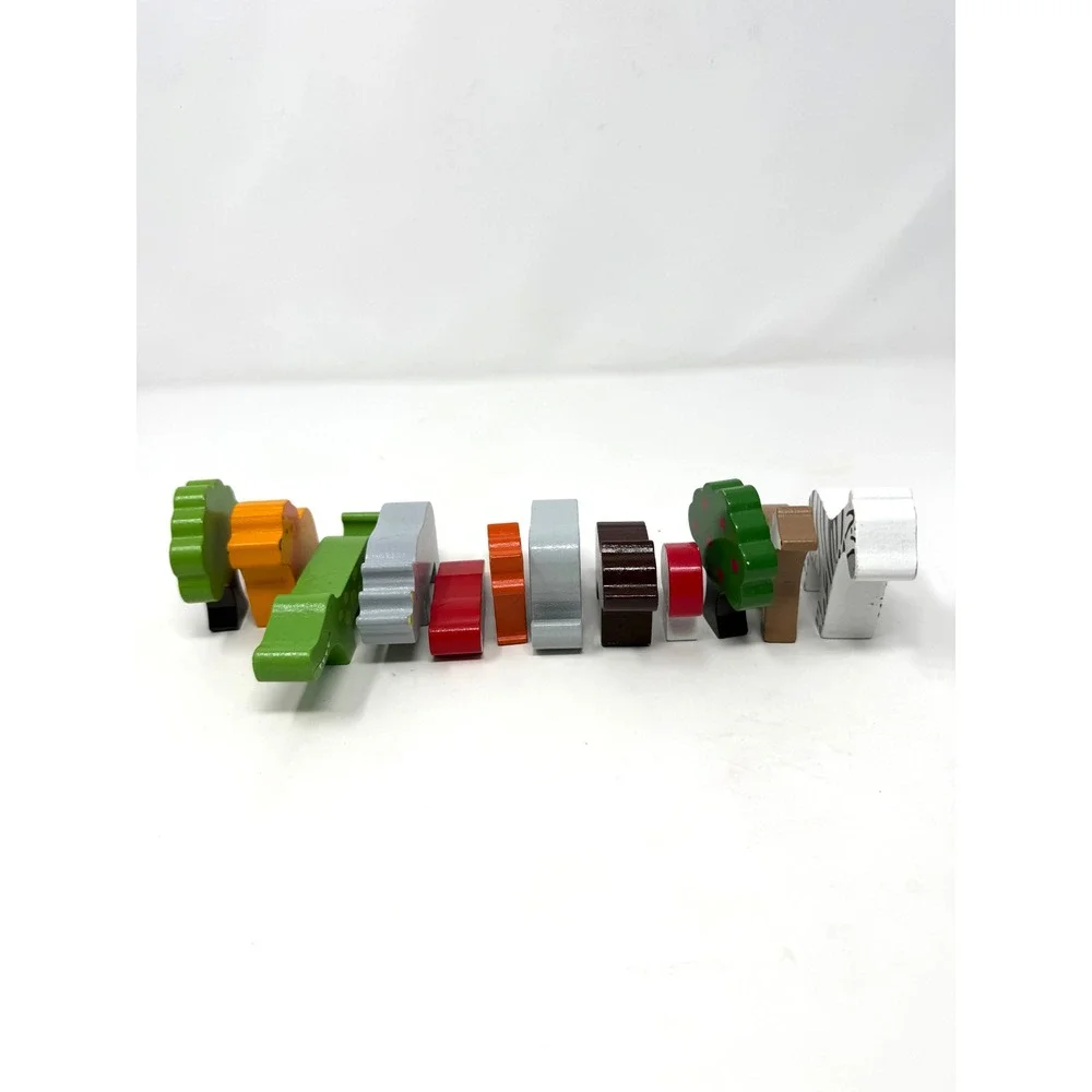 12 Piece Wooden Animal Balancing Blocks Stacking Toy Set Multicolored Montessori